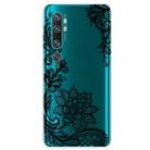 For Xiaomi Mi CC9 Pro Coloured Drawing Pattern Highly Transparent TPU Protective Case(Black Rose) - 1