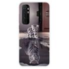 For Xiaomi Mi Note 10 Lite Coloured Drawing Pattern Highly Transparent TPU Protective Case(Cat Tiger) - 1