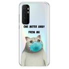 For Xiaomi Mi Note 10 Lite Coloured Drawing Pattern Highly Transparent TPU Protective Case(Mask Cat) - 1