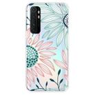 For Xiaomi Mi Note 10 Lite Coloured Drawing Pattern Highly Transparent TPU Protective Case(Flower) - 1