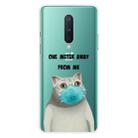 For OnePlus 8 Coloured Drawing Pattern Highly Transparent TPU Protective Case(Mask Cat) - 1