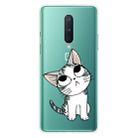 For OnePlus 8 Coloured Drawing Pattern Highly Transparent TPU Protective Case(Cat) - 1