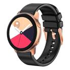 For Amazfit GTR Mini / Bip 3 / Bip 3 Pro 20mm Solid Color Rose Gold Buckle Silicone Watch Band(Black) - 1