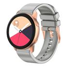 For Amazfit GTR Mini / Bip 3 / Bip 3 Pro 20mm Solid Color Rose Gold Buckle Silicone Watch Band(Grey) - 1