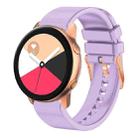 For Amazfit GTR Mini / Bip 3 / Bip 3 Pro 20mm Solid Color Rose Gold Buckle Silicone Watch Band(Light Purple) - 1