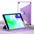 For iPad 10.2 2021 / 2020 / 2019 Clear 360 Rotation Stand Smart Leather Tablet Case(Purple) - 1