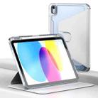 For iPad 10th Gen 10.9 2022 Clear 360 Rotation Stand Smart Leather Tablet Case(White) - 1