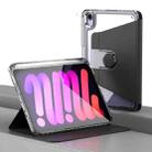 For iPad mini 6 / mini 2024 Clear 360 Rotation Stand Smart Leather Tablet Case(Black) - 1
