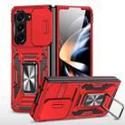 For Samsung Galaxy Z Fold5 5G Armor PC + TPU Camera Shield Phone Case(Red) - 1