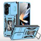 For Samsung Galaxy Z Fold5 5G Armor PC + TPU Camera Shield Phone Case(Light Blue) - 1