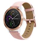 For Garmin Venu / SQ / SQ2 / Venu 2 Plus 20mm Rose Gold Buckle Genuine Leather Watch Band(Pink) - 1