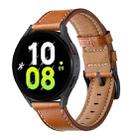 For Garmin Venu / SQ / SQ2 / Venu 2 Plus Stitching Black Buckle Genuine Leather Watch Band(Brown) - 1