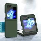 For Samsung Galaxy Z Flip5 Silicone Skin Feel Folding Phone Case(Dark Green) - 1