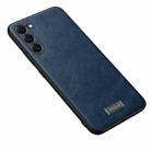 For Samsung Galaxy S23 5G SULADA Shockproof TPU + Handmade Leather Phone Case(Blue) - 1