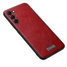 For Samsung Galaxy S24+ 5G SULADA Shockproof TPU + Handmade Leather Phone Case(Red) - 1