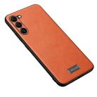 For Samsung Galaxy S24+ 5G SULADA Shockproof TPU + Handmade Leather Phone Case(Orange) - 1