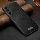 For Samsung Galaxy S25+ 5G SULADA Shockproof TPU Hybrid Handmade Leather Phone Case(Black) - 1