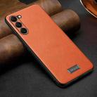 For Samsung Galaxy S25+ 5G SULADA Shockproof TPU Hybrid Handmade Leather Phone Case(Brown) - 1