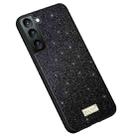 For Samsung Galaxy S25+ 5G SULADA Glittery TPU Hybrid Handmade Leather Phone Case(Black) - 1