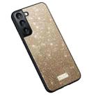 For Samsung Galaxy S25+ 5G SULADA Glittery TPU Hybrid Handmade Leather Phone Case(Gold) - 1