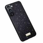 For Samsung Galaxy S25 5G SULADA Glittery TPU Hybrid Handmade Leather Phone Case(Black) - 1