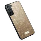 For Samsung Galaxy S25 5G SULADA Glittery TPU Hybrid Handmade Leather Phone Case(Gold) - 1