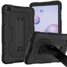 For Samsung Galaxy A 8.4 T307 Contrast Color Robot B2 Silicone Hybrid PC Tablet Case with Holder(Black) - 1