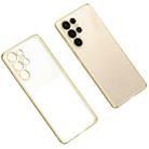 For Samsung Galaxy S23 Ultra 5G SULADA Shockproof Plating TPU Transparent Phone Case(Gold) - 1