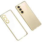 For Samsung Galaxy S23+ 5G SULADA Shockproof Plating TPU Transparent Phone Case(Gold) - 1