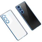 For Samsung Galaxy S23 5G SULADA Shockproof Plating TPU Transparent Phone Case(Blue) - 1