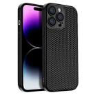 For iPhone 14 Pro Max Honeycomb Radiating PC Phone Case(Black) - 1