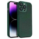 For iPhone 14 Pro Max Honeycomb Radiating PC Phone Case(Green) - 1