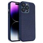 For iPhone 14 Pro Honeycomb Radiating PC Phone Case(Blue) - 1