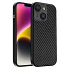 For iPhone 14 Plus Honeycomb Radiating PC Phone Case(Black) - 1