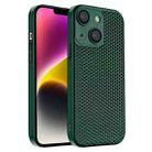 For iPhone 14 Plus Honeycomb Radiating PC Phone Case(Green) - 1