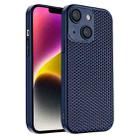 For iPhone 14 Plus Honeycomb Radiating PC Phone Case(Blue) - 1