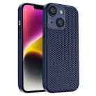 For iPhone 14 Honeycomb Radiating PC Phone Case(Blue) - 1