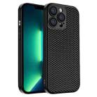 For iPhone 13 Pro Max Honeycomb Radiating PC Phone Case(Black) - 1