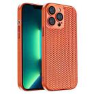 For iPhone 13 Pro Max Honeycomb Radiating PC Phone Case(Orange) - 1