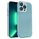 For iPhone 13 Pro Max Honeycomb Radiating PC Phone Case(Sky Blue) - 1