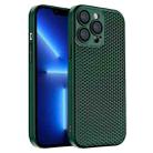 For iPhone 13 Pro Honeycomb Radiating PC Phone Case(Green) - 1