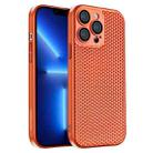 For iPhone 13 Pro Honeycomb Radiating PC Phone Case(Orange) - 1