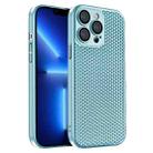 For iPhone 13 Pro Honeycomb Radiating PC Phone Case(Sky Blue) - 1