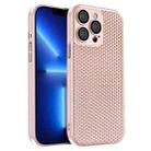 For iPhone 13 Pro Honeycomb Radiating PC Phone Case(Pink) - 1