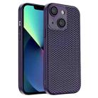 For iPhone 13 Honeycomb Radiating PC Phone Case(Purple) - 1