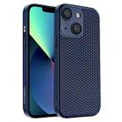 For iPhone 13 Honeycomb Radiating PC Phone Case(Blue) - 1