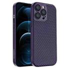 For iPhone 12 Pro Max Honeycomb Radiating PC Phone Case(Purple) - 1