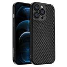 For iPhone 12 Pro Max Honeycomb Radiating PC Phone Case(Black) - 1