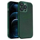 For iPhone 12 Pro Max Honeycomb Radiating PC Phone Case(Green) - 1