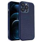 For iPhone 12 Pro Max Honeycomb Radiating PC Phone Case(Blue) - 1